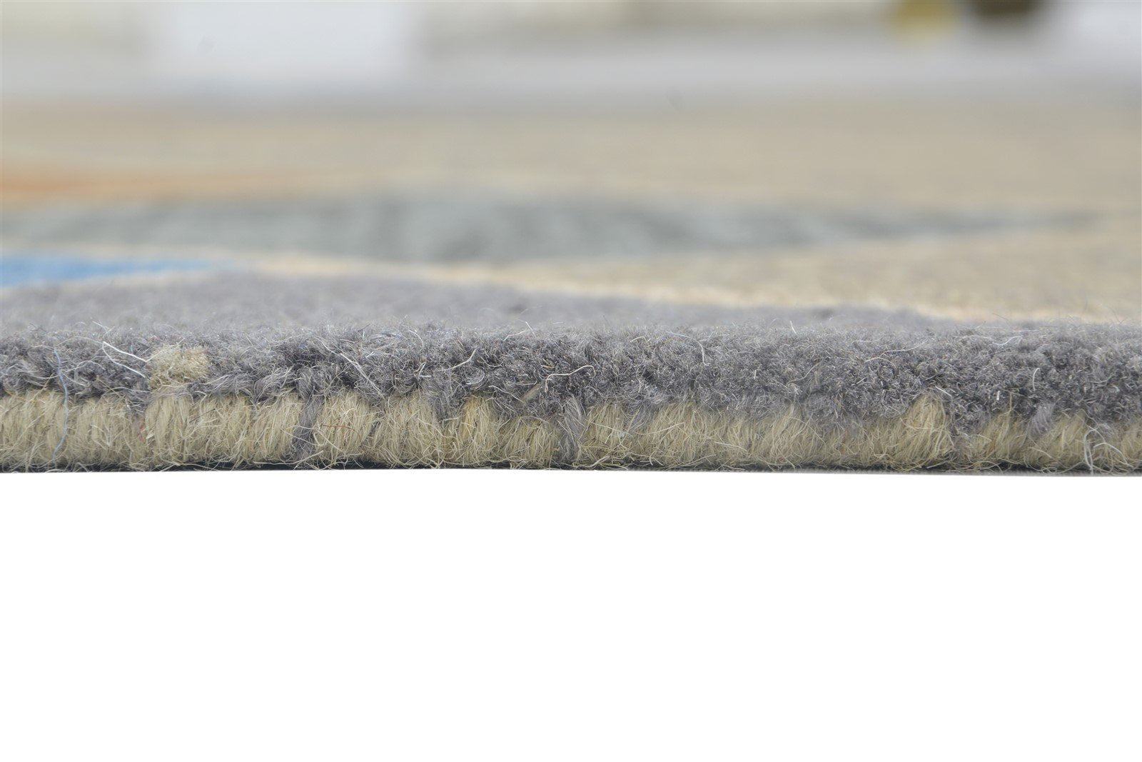 Beige Wool Rug 5' X 8' Modern Hand Tufted Scandinavian Chevron Room Size Carpet 7864097669269