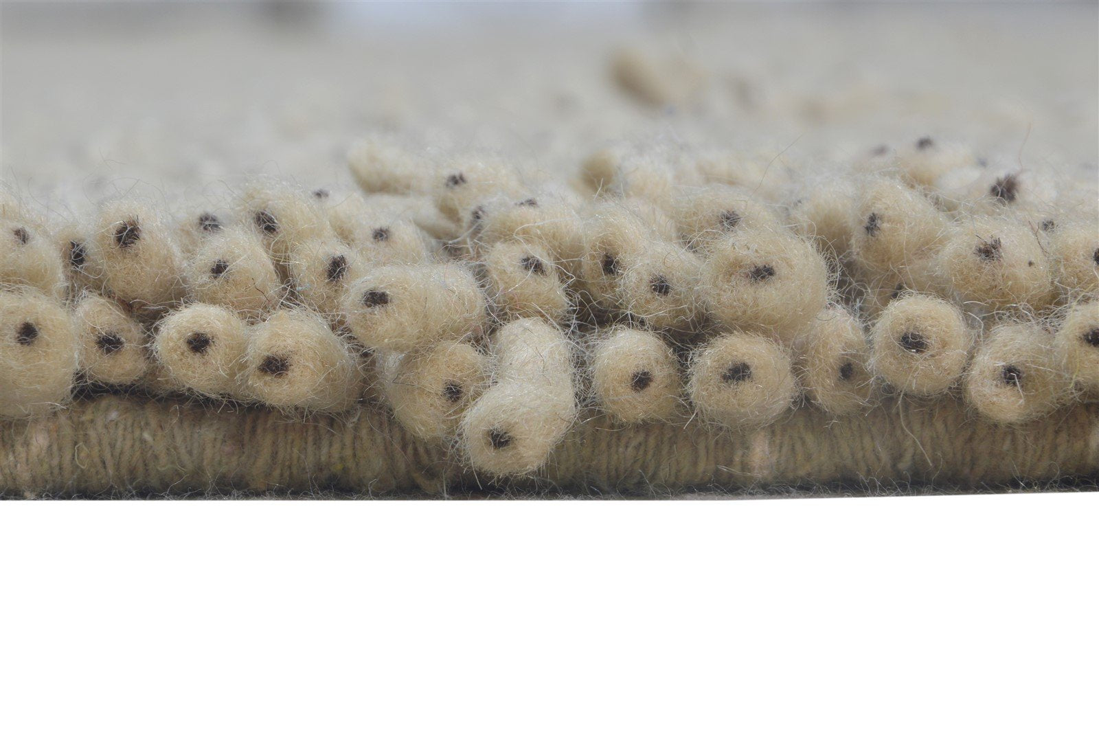 Beige Wool Rug 5' X 8' Shag Hand Knotted Scandinavian Solid Room Size Carpet 7865245368469