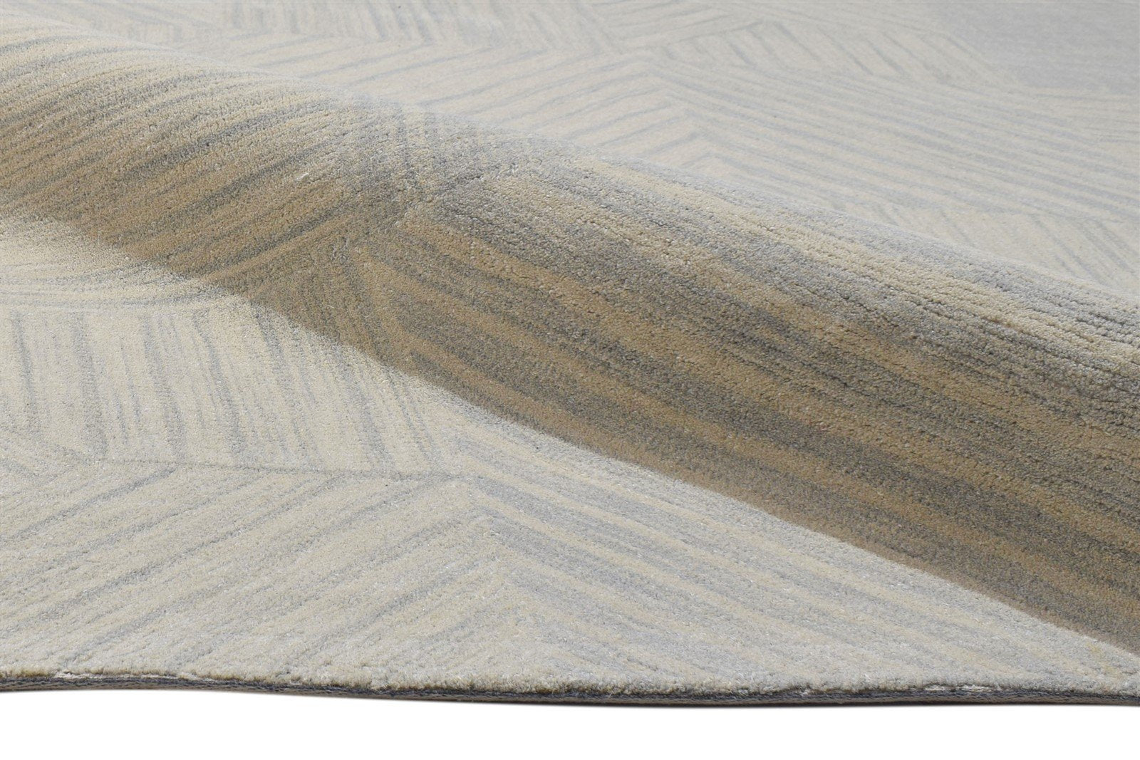 Beige Wool Rug 5X8 Modern Hand Tufted Scandinavian Geometric Room Size Carpet 7864093671573