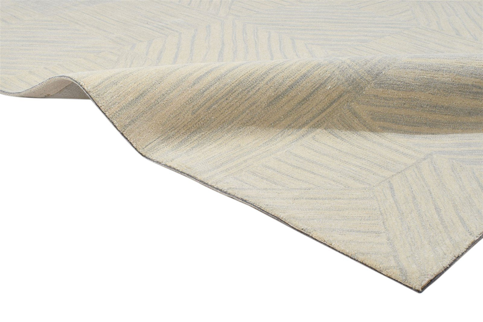 Beige Wool Rug 5X8 Modern Hand Tufted Scandinavian Geometric Room Size Carpet 7864093671573