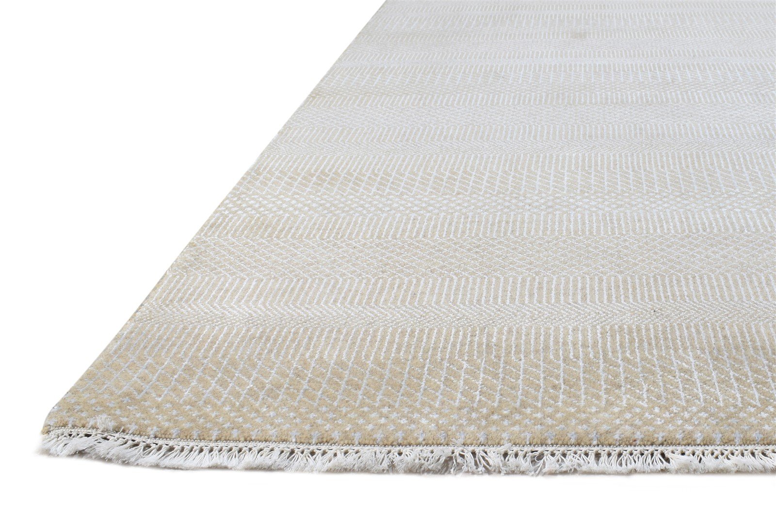 Beige Wool Rug 6' X 9' Modern Hand Knotted Agra Grass Trellis Room Size Carpet 7864612454549