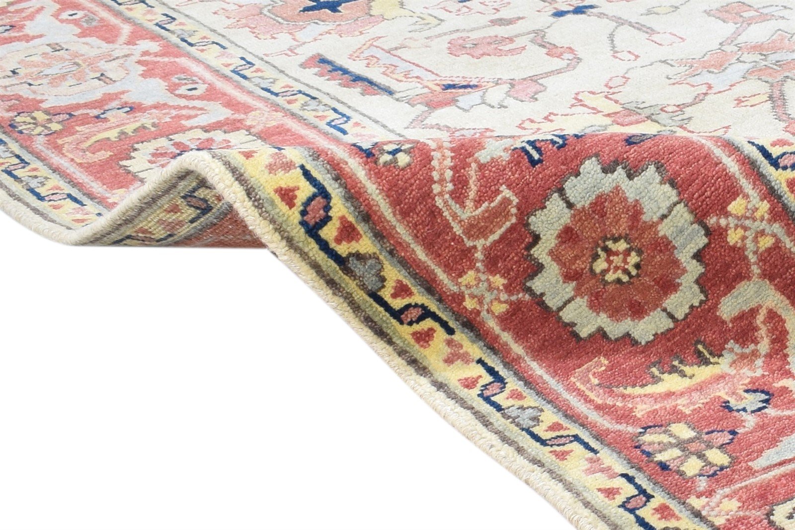 Beige Wool Rug 6' X 9' Persian Hand Knotted Oushak Oriental Room Size Carpet 7864999739541