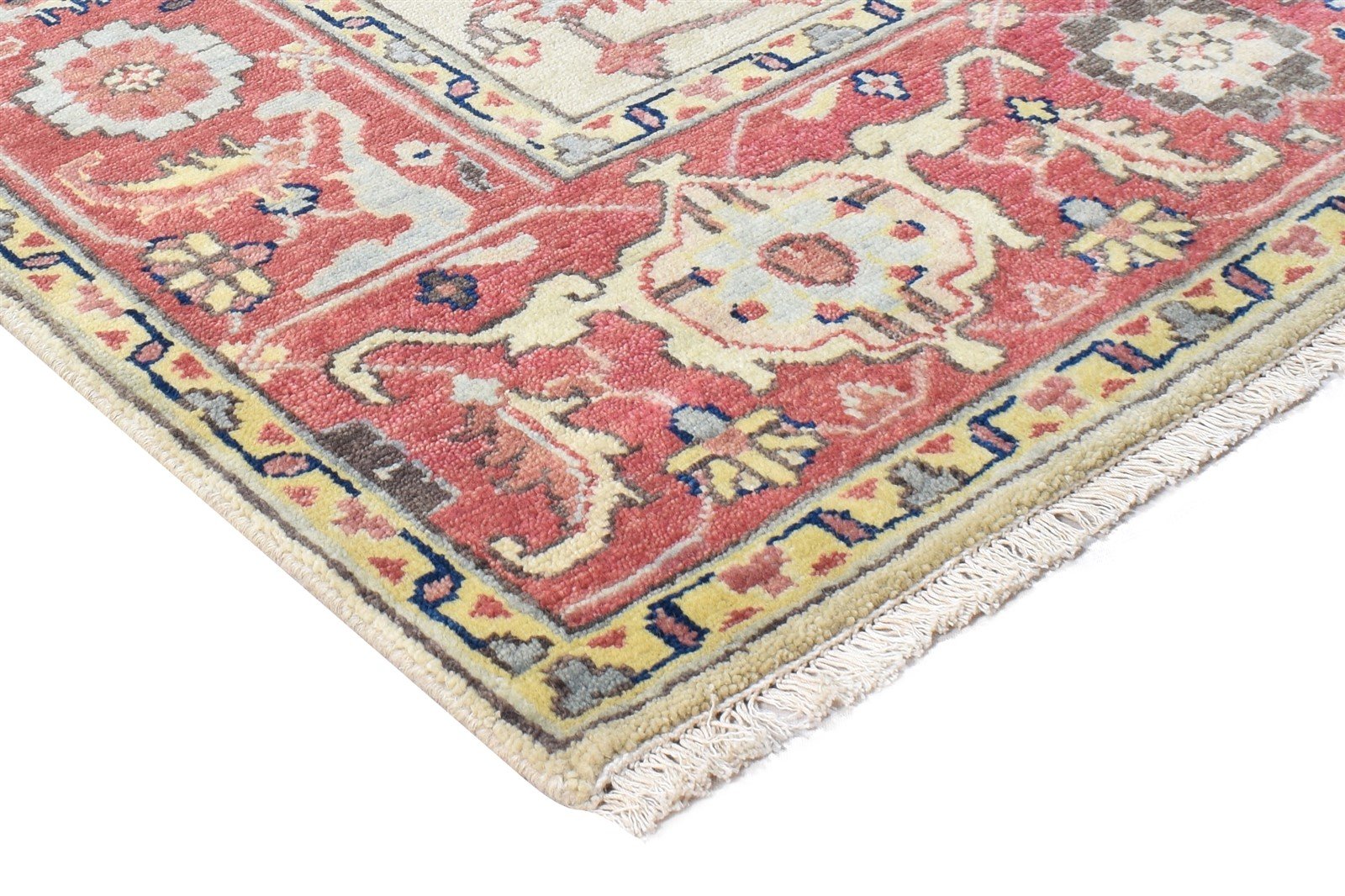 Beige Wool Rug 6' X 9' Persian Hand Knotted Oushak Oriental Room Size Carpet 7864999739541