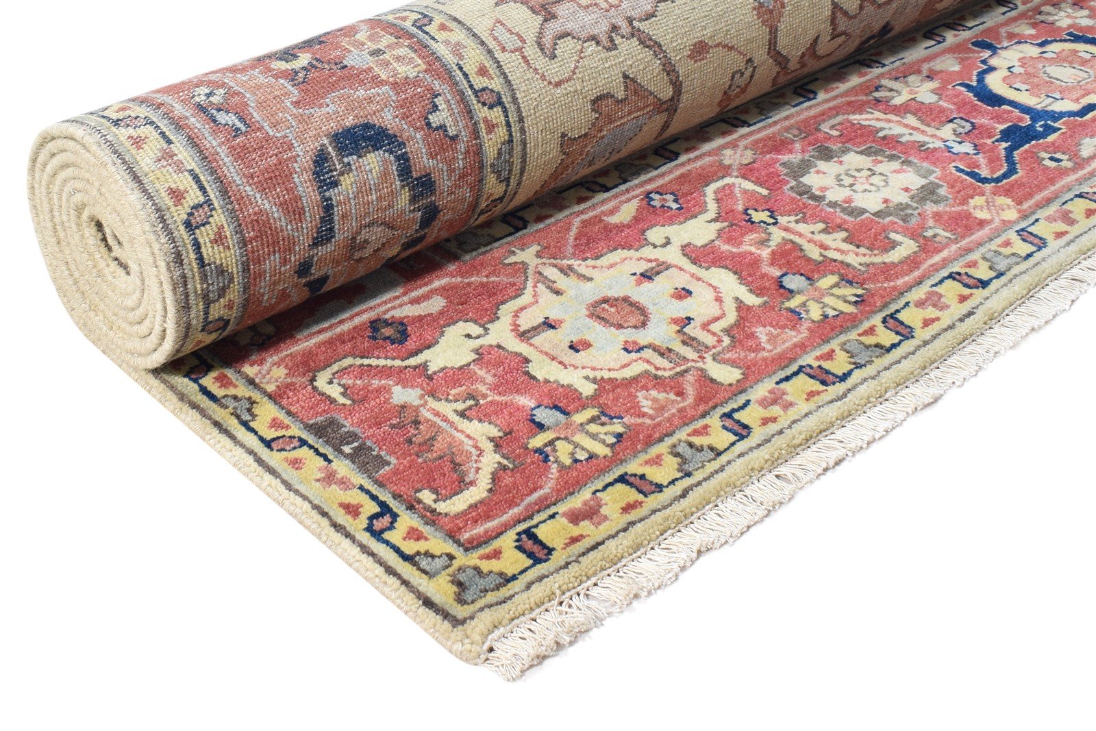 Beige Wool Rug 6' X 9' Persian Hand Knotted Oushak Oriental Room Size Carpet 7864999739541