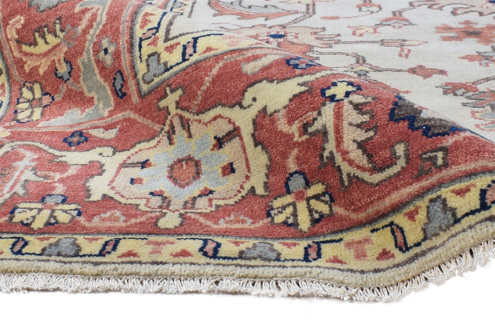 Beige Wool Rug 6' X 9' Persian Hand Knotted Oushak Oriental Room Size Carpet 7864999903381