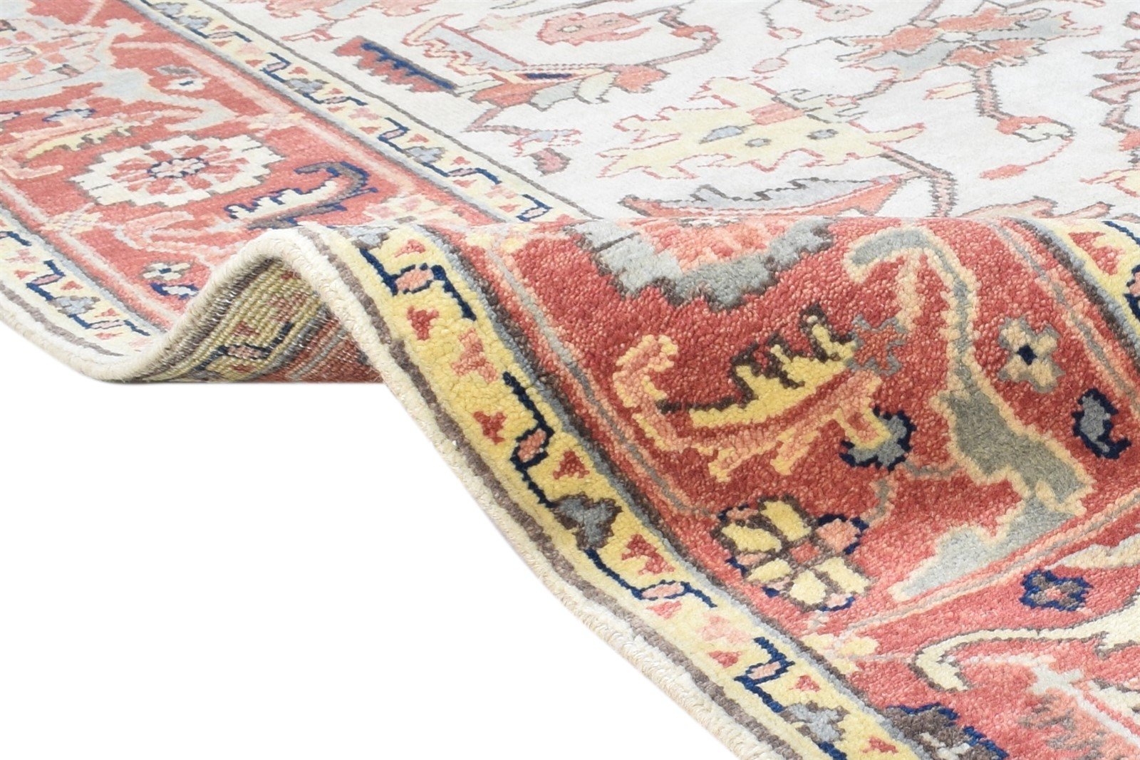 Beige Wool Rug 6' X 9' Persian Hand Knotted Oushak Oriental Room Size Carpet 7864999903381