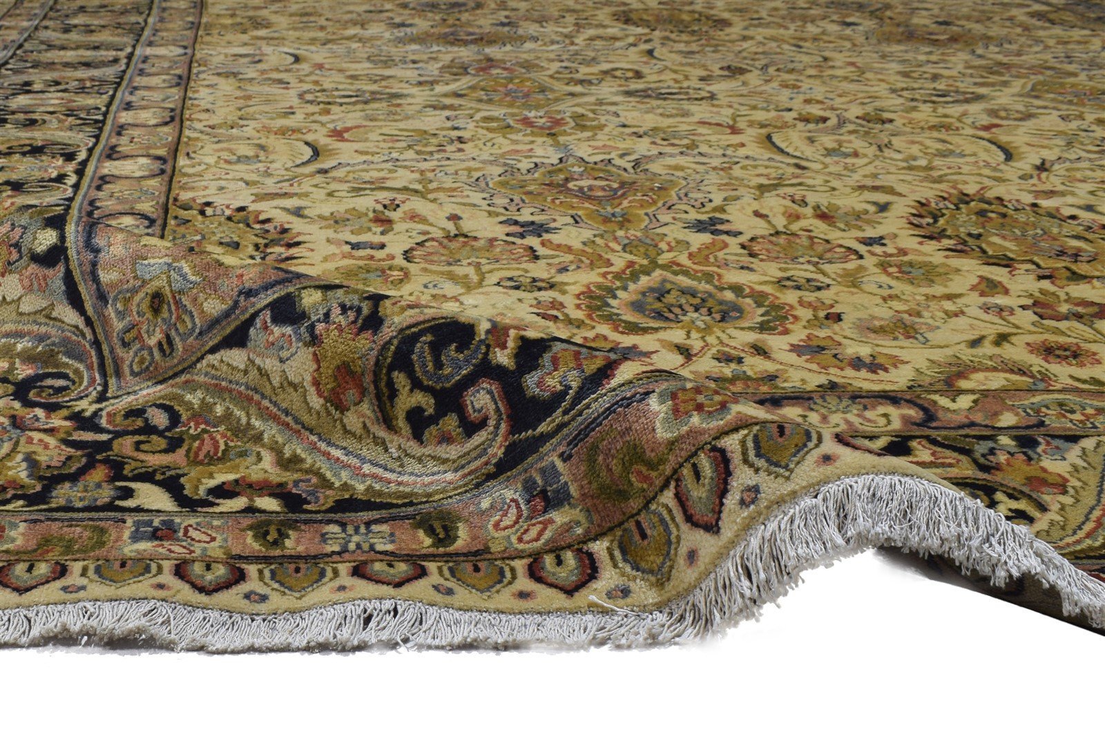Beige Wool Rug 9' X 12' Persian Hand Knotted Bijar Oriental Large Carpet 7864173166741