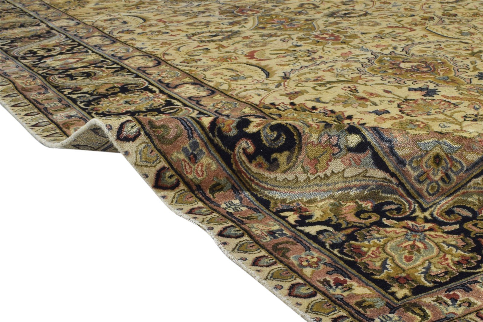 Beige Wool Rug 9' X 12' Persian Hand Knotted Bijar Oriental Large Carpet 7864173166741