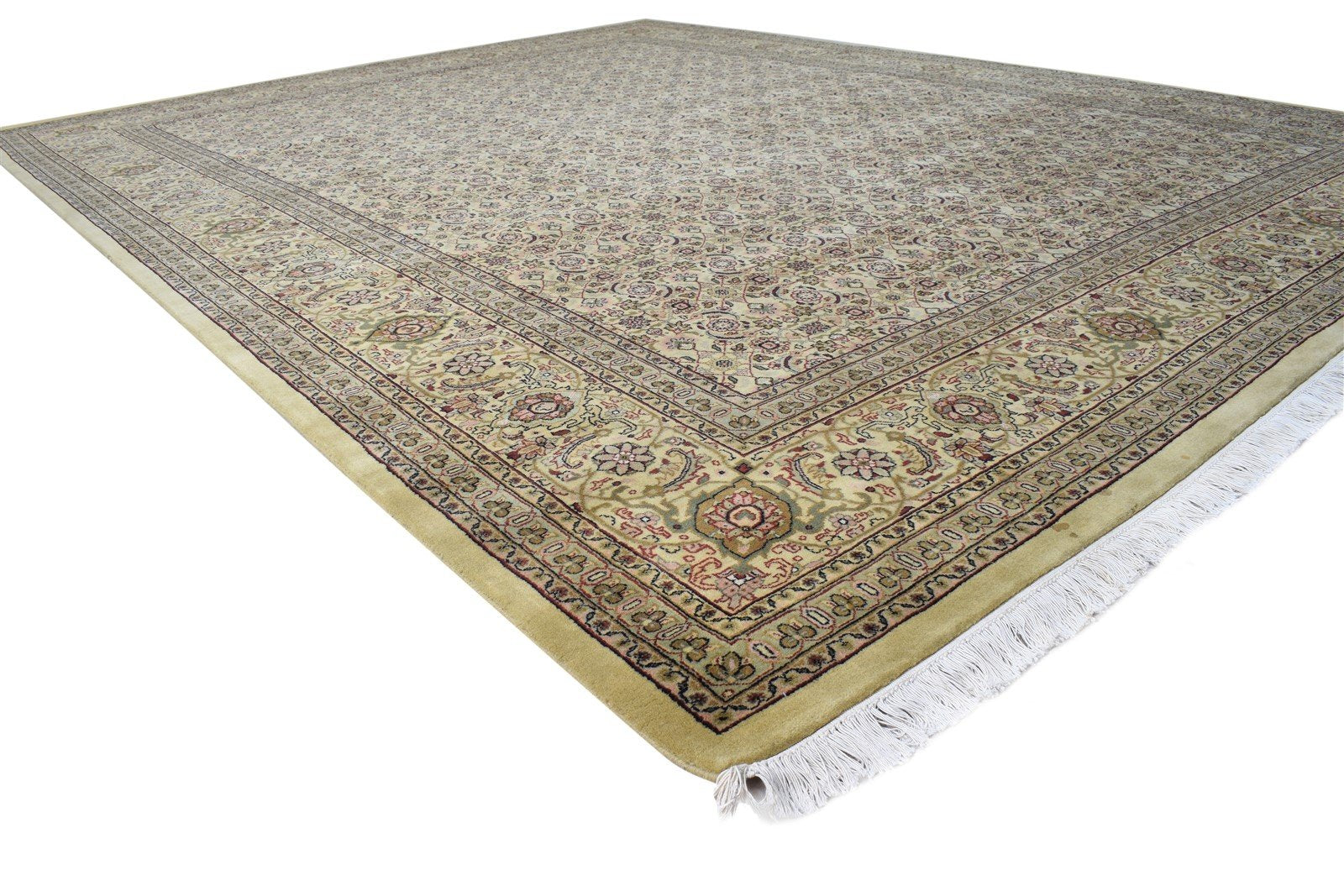 Beige Wool Rug 9' X 12' Persian Hand Knotted Tabriz Oriental Extra Large Carpet 7864676581525