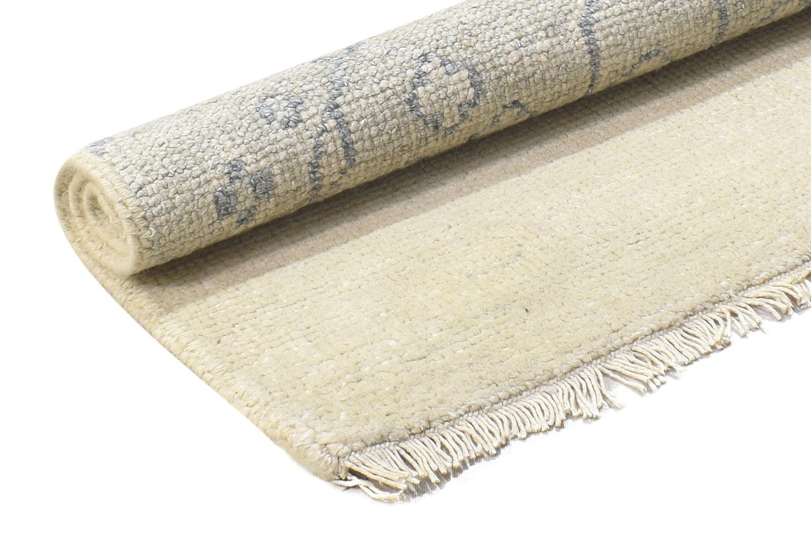 Beige Wool Silk Rug 2' X 2' Persian Hand Knotted Oushak Oriental Small Carpet 7864122081429
