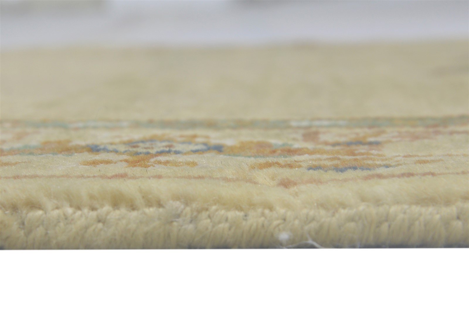 Beige Wool / Silk Rug 3' X 9' Persian Hand Knotted Oushak Oriental Small Runner 7864089116821