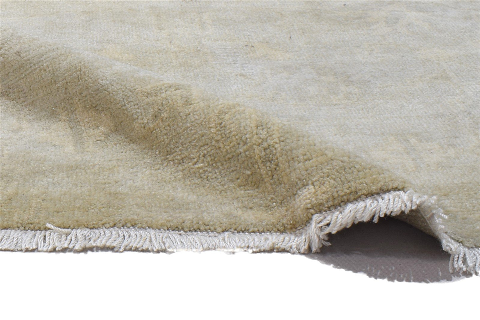 Beige Wool Silk Rug 3X3 Persian Hand Knotted Oushak Oriental Room Size Carpet 7864117887125