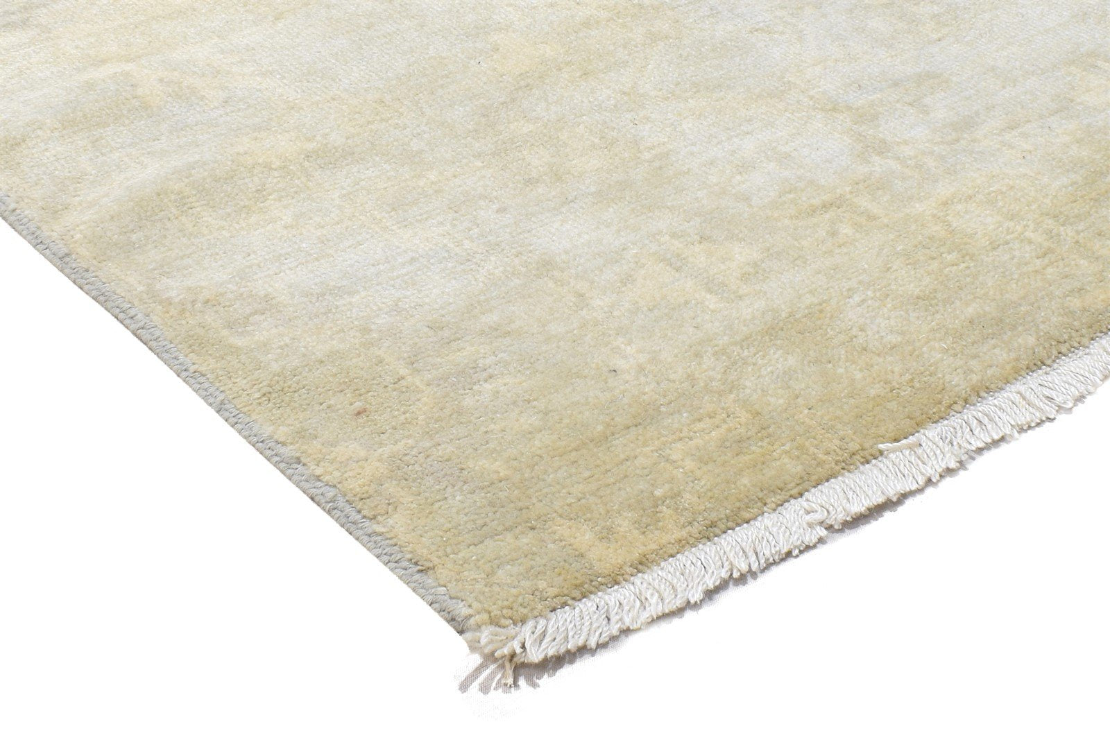 Beige Wool Silk Rug 3X3 Persian Hand Knotted Oushak Oriental Room Size Carpet 7864117887125