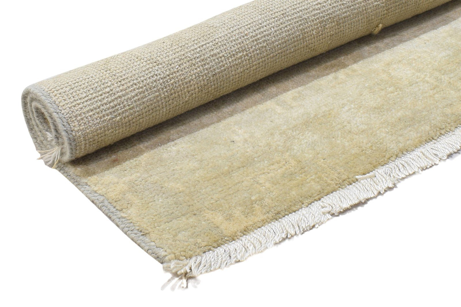 Beige Wool Silk Rug 3X3 Persian Hand Knotted Oushak Oriental Room Size Carpet 7864117887125