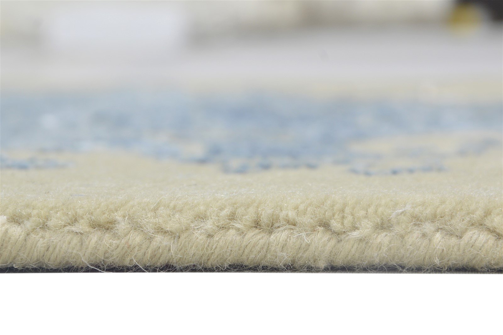 Beige Wool / Silk Rug 3X6 Modern Hand Knotted Scandinavian Abstract Small 7864100061333