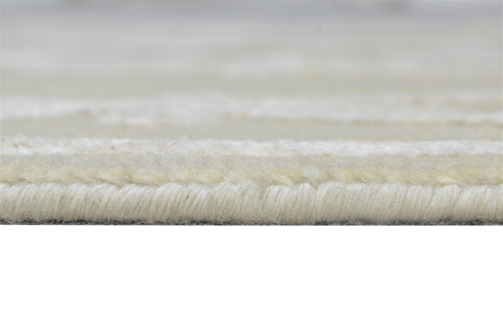Beige Wool / Silk Rug 4X6 Modern Hand Knotted Scandinavian Nordic Room Size 7865108201621