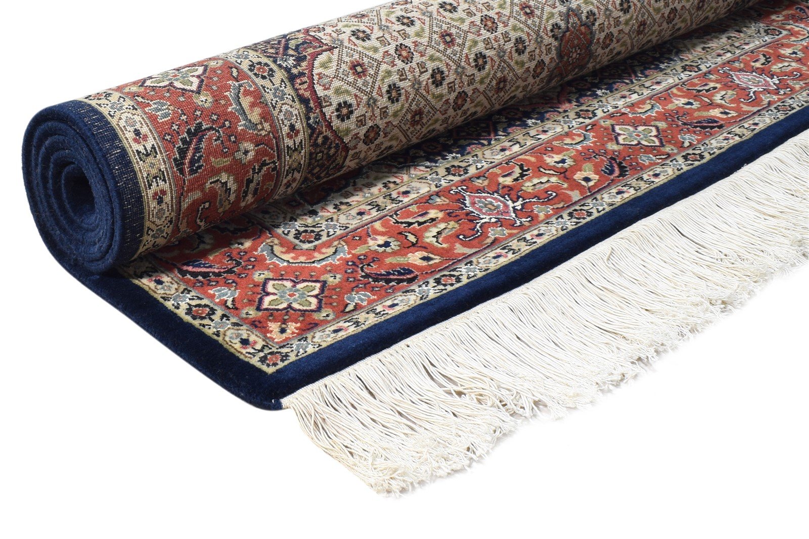 Beige Wool / Silk Rug 4X6 Persien Hand Knotted Kashan Oriental Room Size Carpet 7865129402517