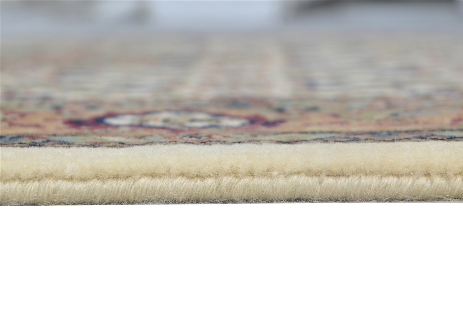 Beige Wool / Silk Rug 4X6 Persien Hand Knotted Kashan Oriental Room Size Carpet 7865129271445