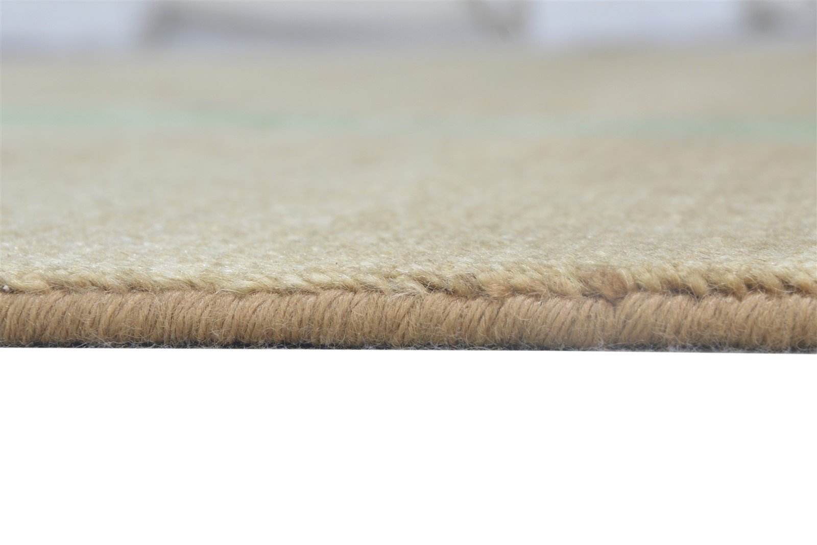 Beige Wool / Silk Rug 6X9 Modern Hand Knotted American Abstract Room Size 7865096929429