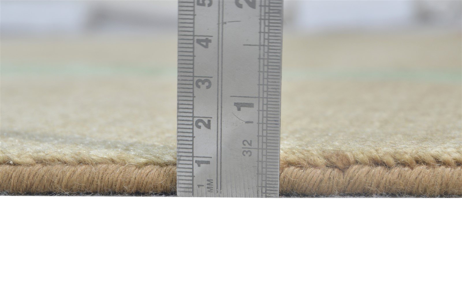 Beige Wool / Silk Rug 6X9 Modern Hand Knotted American Abstract Room Size 7865096929429