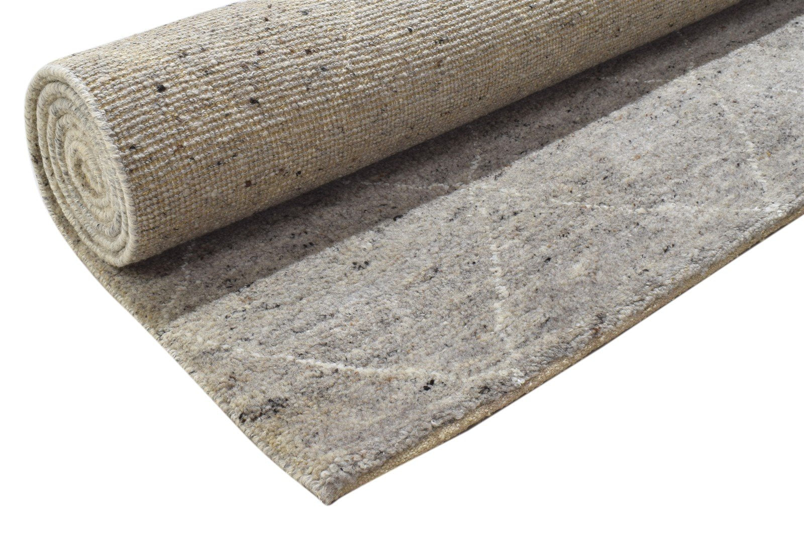 Beige Wool / Silk Rug 6X9 Modern Hand Knotted Moroccan Diamond Room Size Carpet 7864102191253
