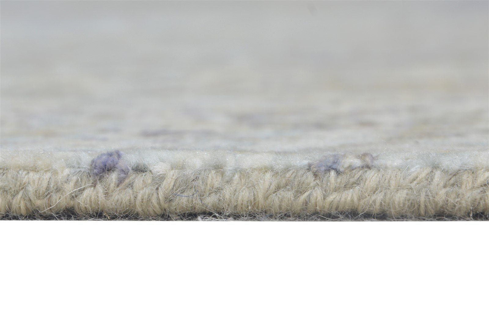 Beige Wool / Silk Rug 9X14 Modern Hand Knotted American Abstract Large Carpet 7865150341269