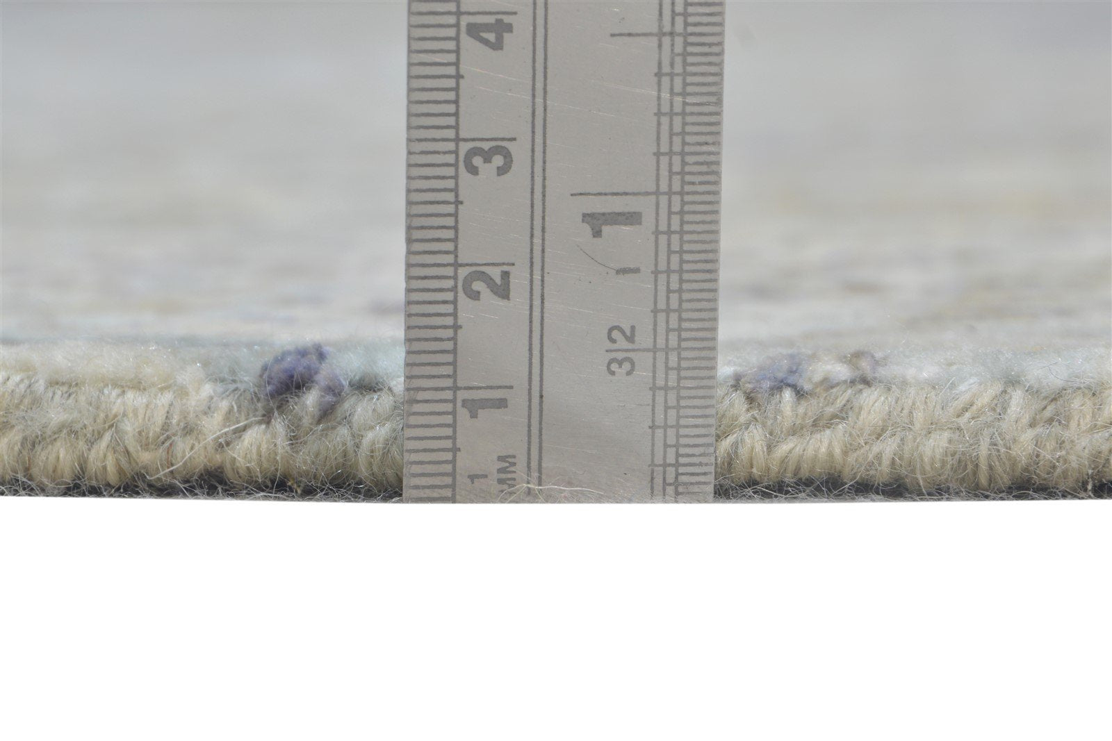 Beige Wool / Silk Rug 9X14 Modern Hand Knotted American Abstract Large Carpet 7865150341269