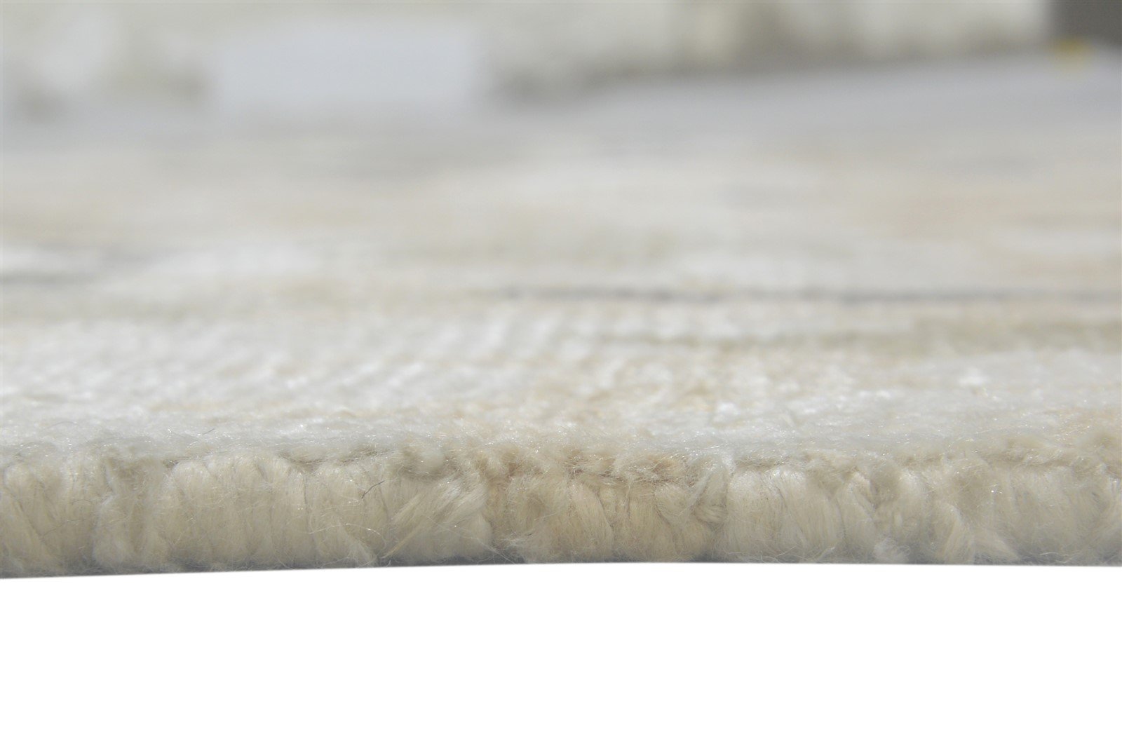 Beilul Silk Beige Rug 5' X 8' Modern Hand Knotted Indian Abstract   7864090755221