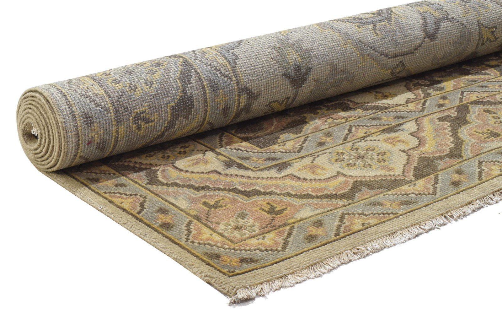 Berenice Wool Sand Rug 8' X 10' Persian Hand Knotted Agra Oriental 7864168579221