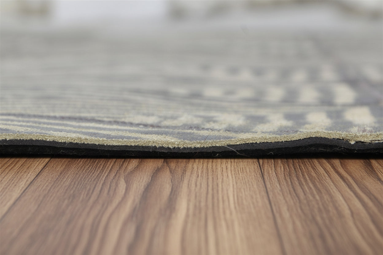 Bette-Ann Leather Handmade Charcoal Diamonds Rug | Modern Geometric Patchwork Cowhide Area Rug 9057384038549