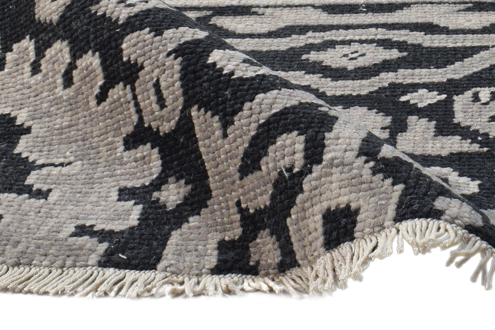 Black Wool Rug 2' X 2' Persian Hand Knotted Oushak Oriental Small Carpet 7865159647381