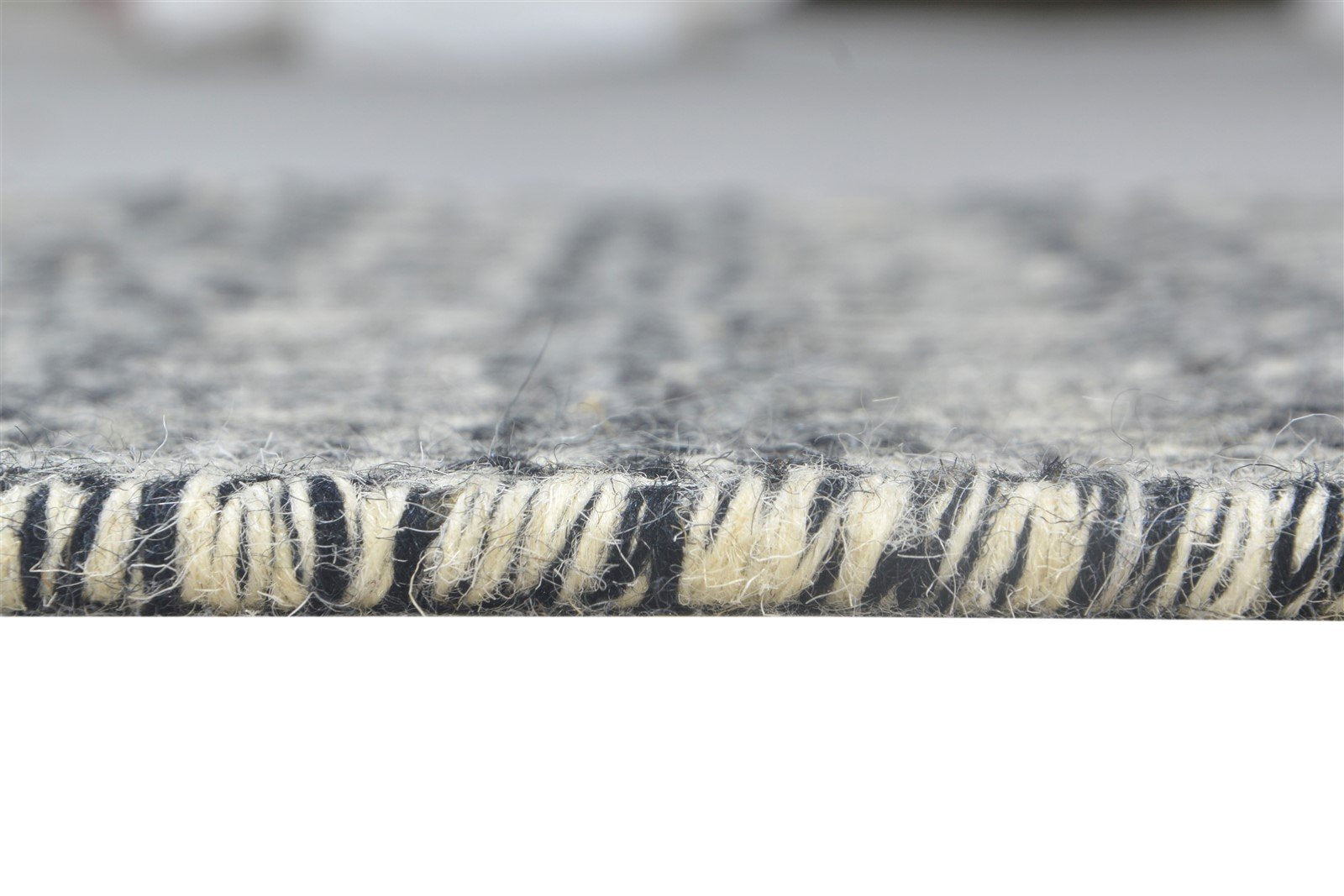 Black Wool Rug 2' X 3' Modern Dhurrie Moroccan Modern Small Carpet 7865137823893