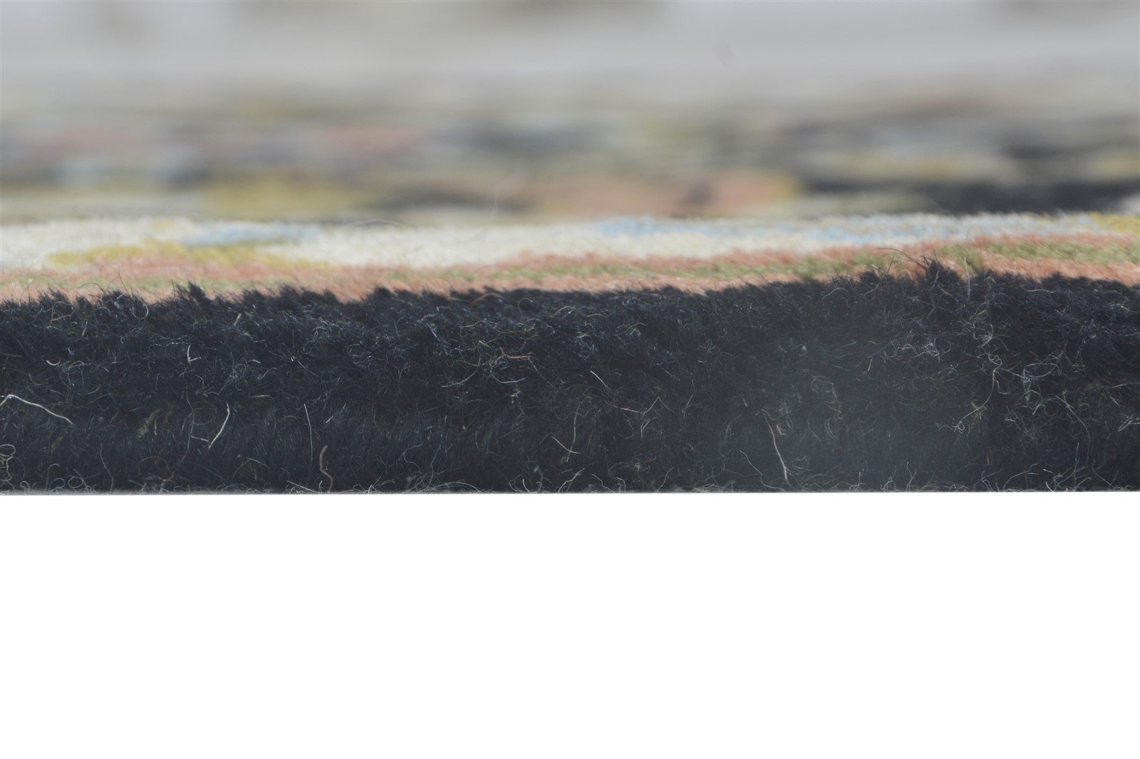 Black Wool Rug 2' X 8' Persien Hand Tufted Kashan Oriental Small Runner 7864857198741