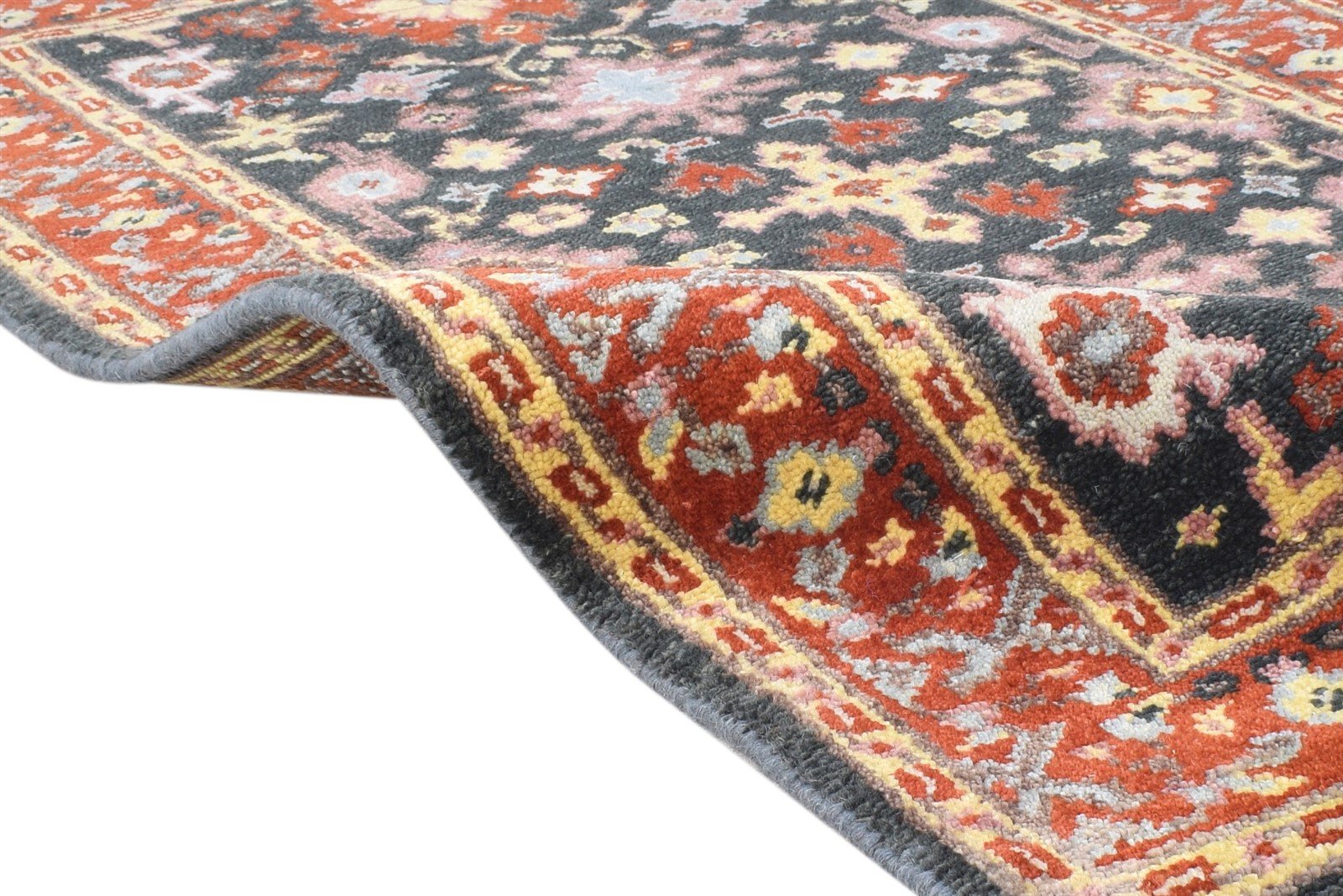 Black Wool Rug 3' X 5' Persien Hand Knotted Oushak Oriental Room Size Carpet 7865092833429
