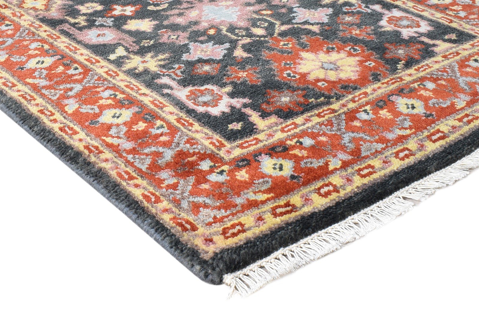 Black Wool Rug 3' X 5' Persien Hand Knotted Oushak Oriental Room Size Carpet 7865092833429