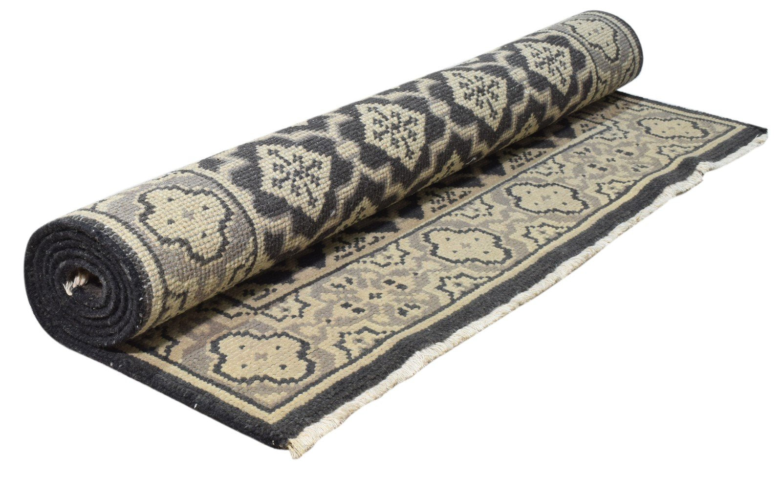 Black Wool Rug 4' X 6' Persian Hand Knotted Oriental Trellis Room Size Carpet 7860681474197