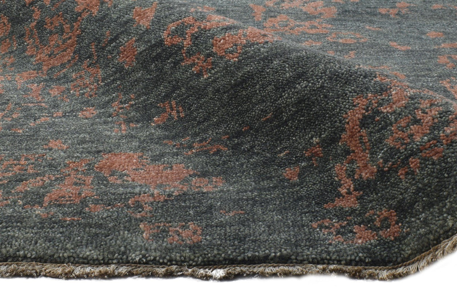 Marnie Black Wool Rug 6' X 8' Modern Hand Knotted American Abstract 7865206964373
