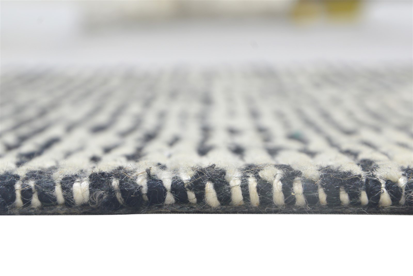 Black Wool / Silk Rug 3X3 Modern Hand Tufted Scandinavian Circles Small Carpet 7864817516693