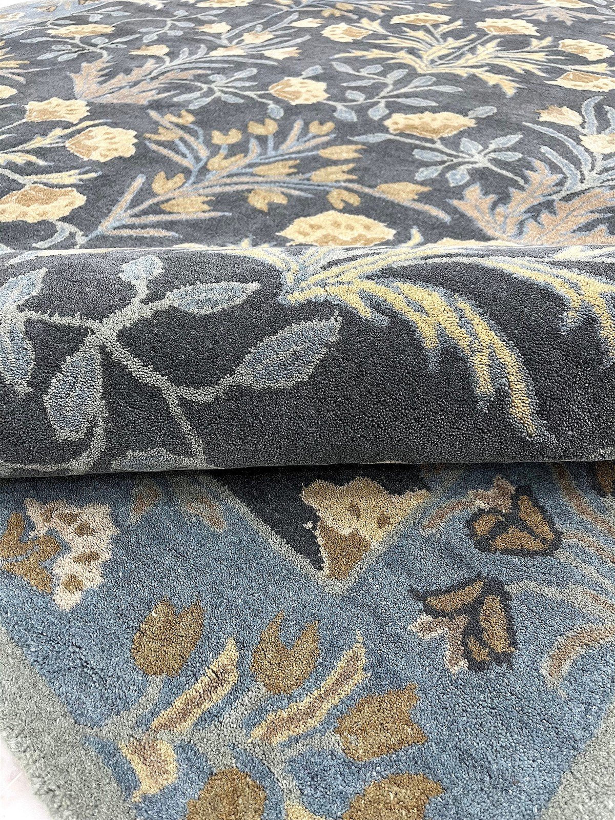 Blue Wool Persian Floral Rug 8633093128341