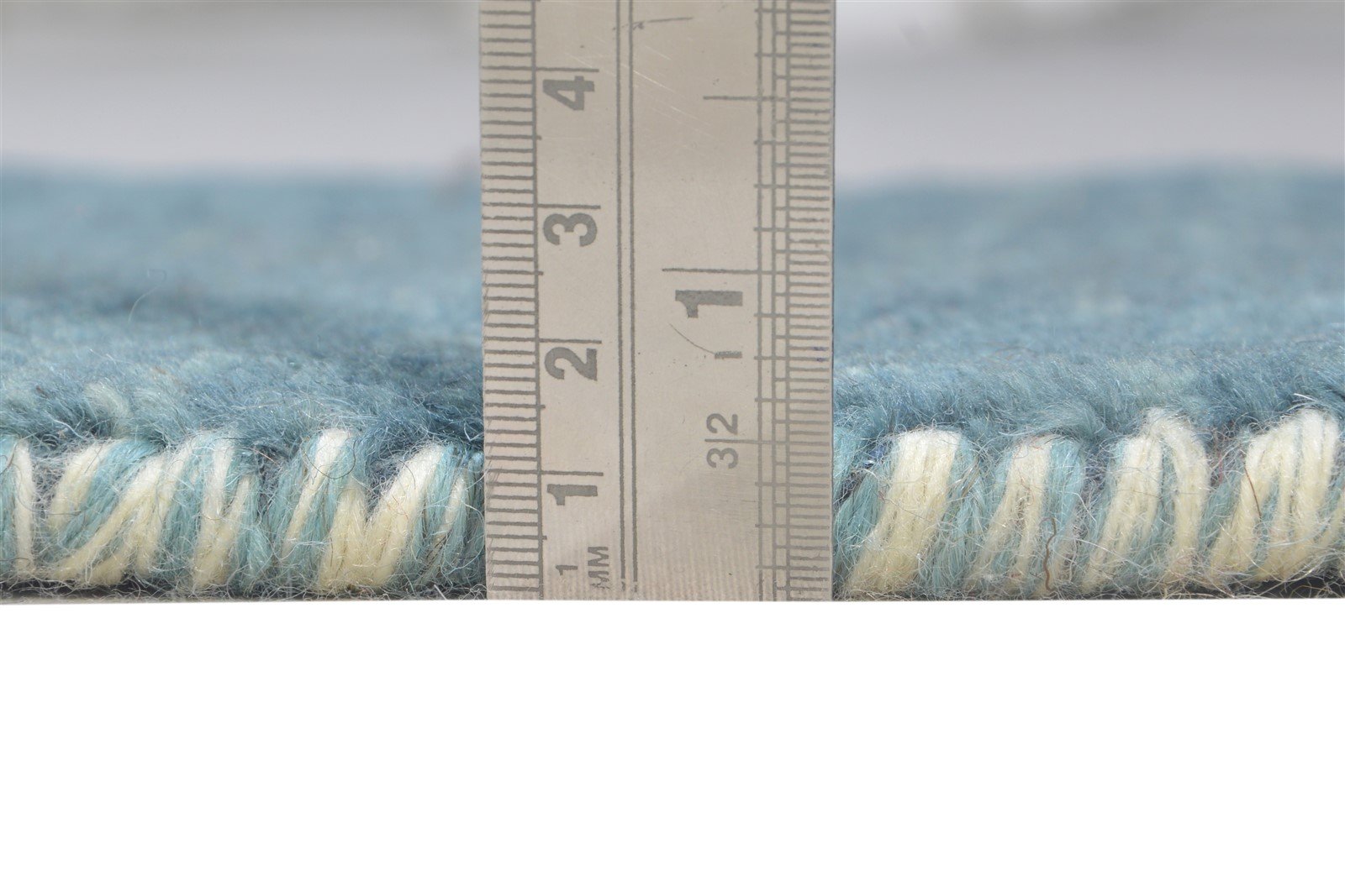 Blue Wool Rug 1' X 2' Southwestern Hand Knotted American Tribal Small Carpet 7865090670741