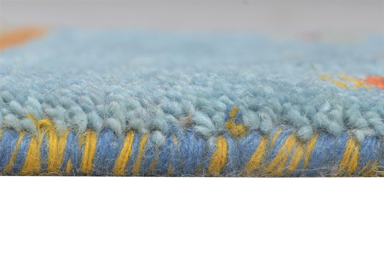 Blue Wool Rug 1' X 2' Southwestern Hand Knotted American Tribal Small Carpet 7865057968277