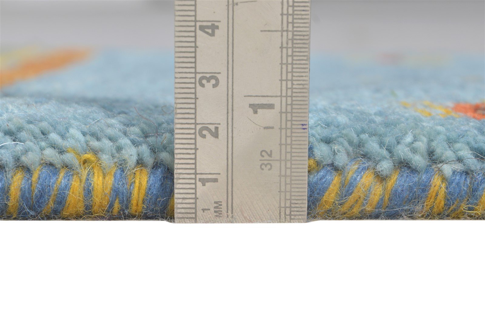 Blue Wool Rug 1' X 2' Southwestern Hand Knotted American Tribal Small Carpet 7865057968277
