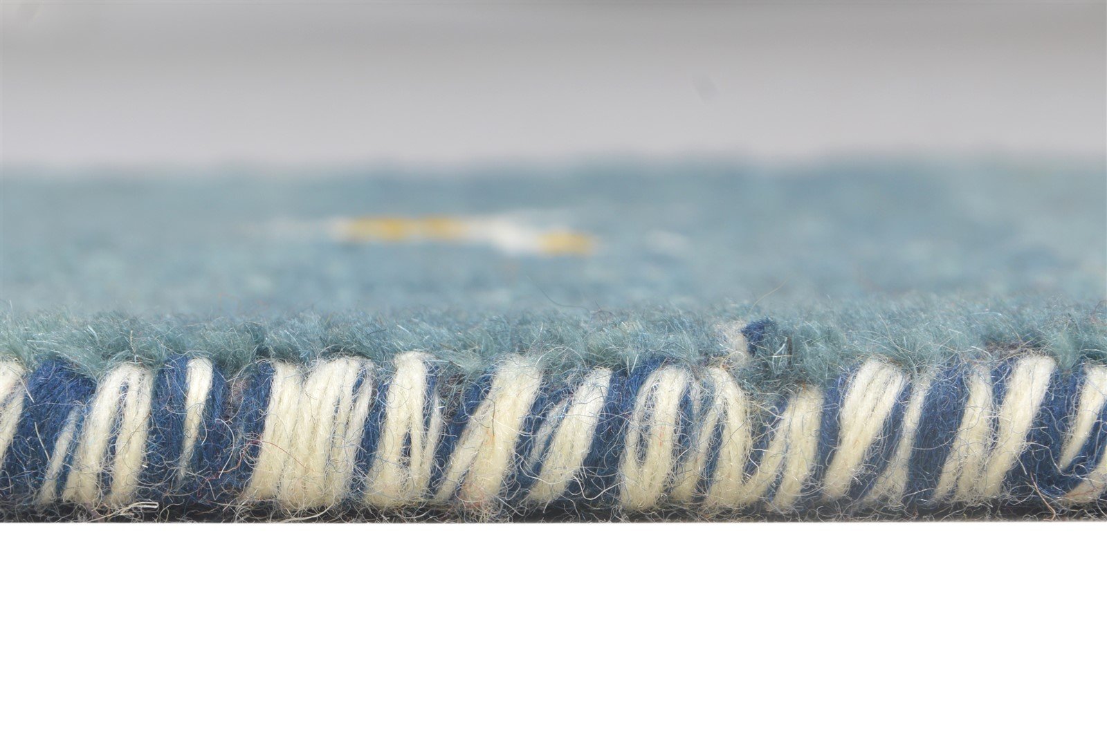 Blue Wool Rug 1' X 2' Tribal Hand Knotted Gabbeh Southwestern Small Carpet 7864505041045