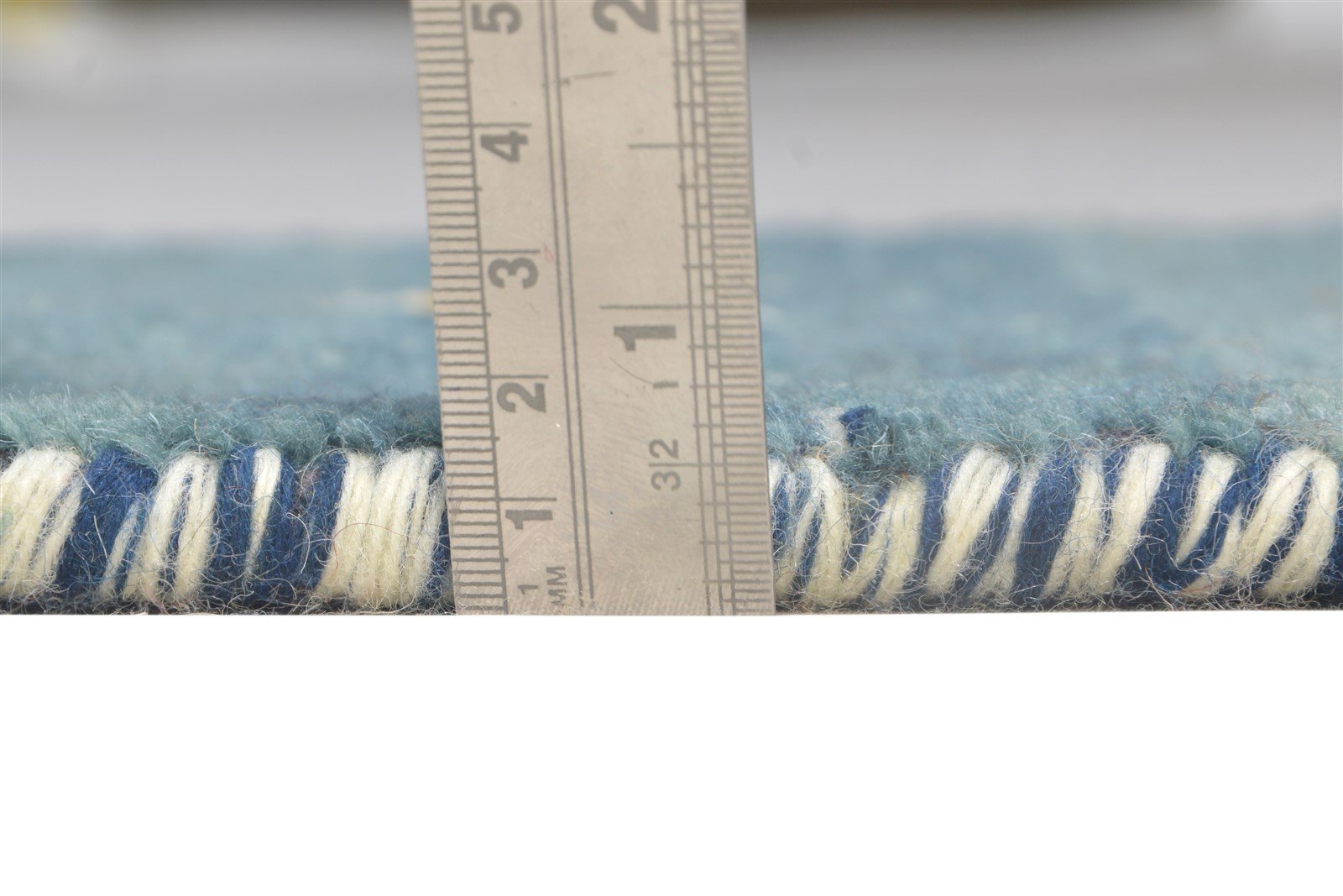 Blue Wool Rug 1' X 2' Tribal Hand Knotted Gabbeh Southwestern Small Carpet 7864505041045
