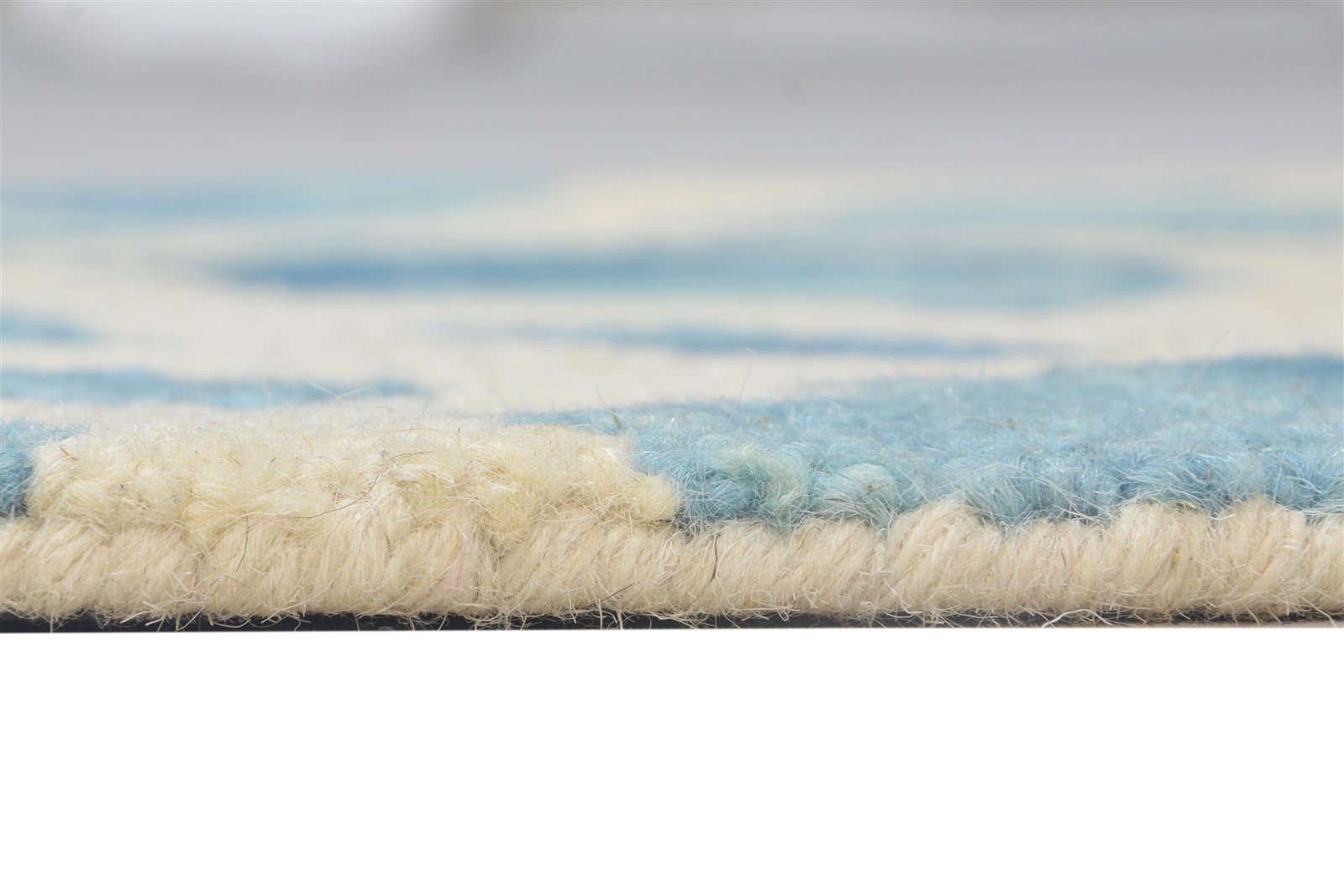 Blue Wool Rug 2' X 2' Modern Hand Tufted Moroccan Floral Small Carpet 7864125128853