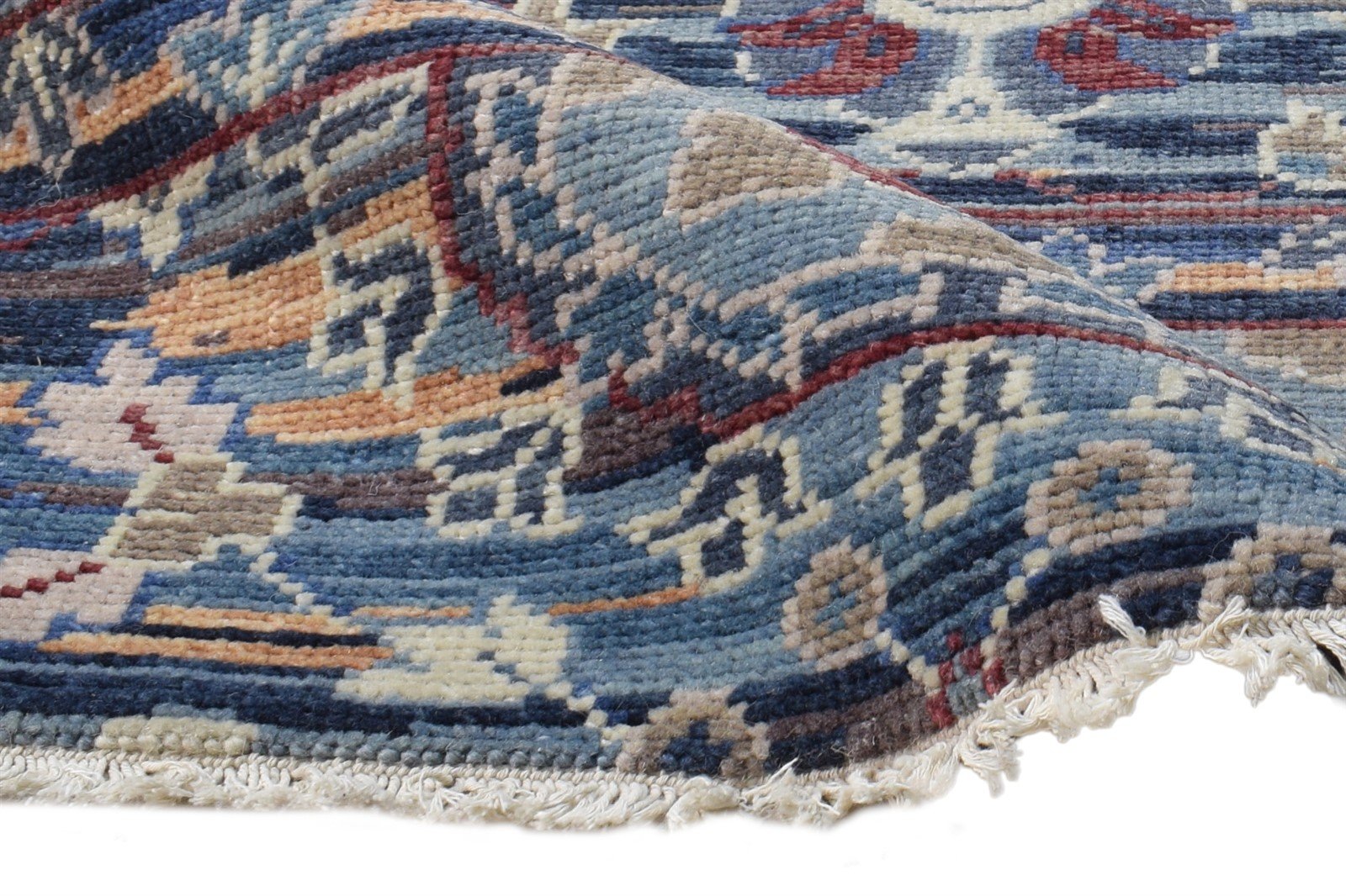 Blue Wool Rug 2' X 2' Persian Hand Knotted Khotan Oriental Small Carpet 7865156927637