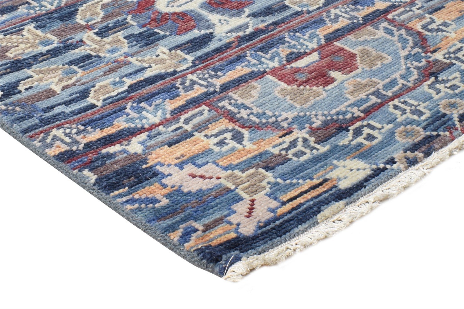 Blue Wool Rug 2' X 2' Persian Hand Knotted Khotan Oriental Small Carpet 7865156927637