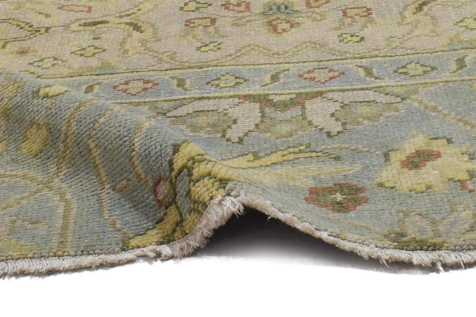 Blue Wool Rug 2' X 2' Persian Hand Knotted Oushak Oriental Small Carpet 7864117428373