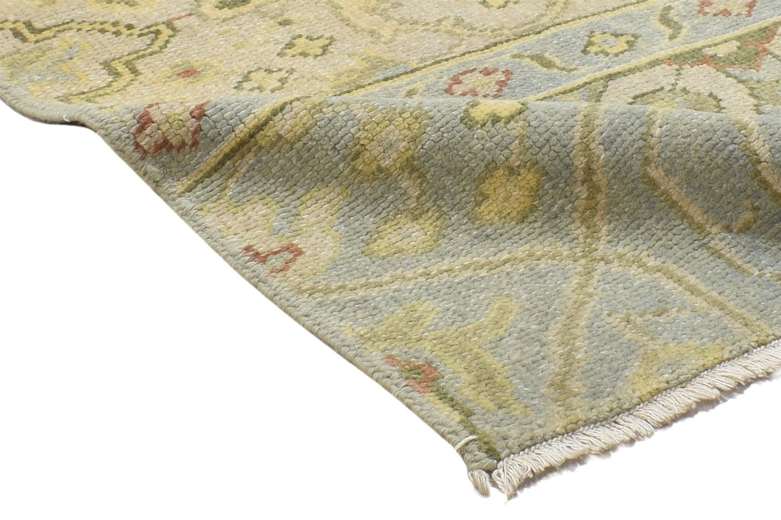 Blue Wool Rug 2' X 2' Persian Hand Knotted Oushak Oriental Small Carpet 7864117428373
