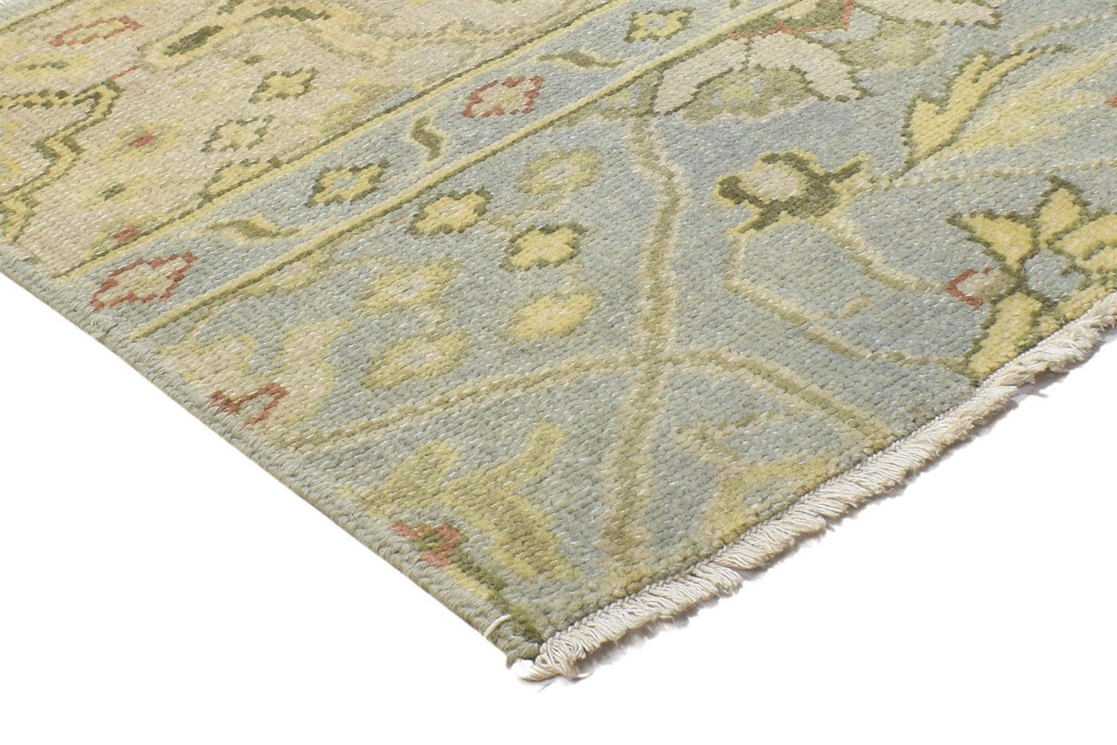 Blue Wool Rug 2' X 2' Persian Hand Knotted Oushak Oriental Small Carpet 7864117428373